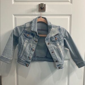 Dkny Blue Cropped Jean Jacket